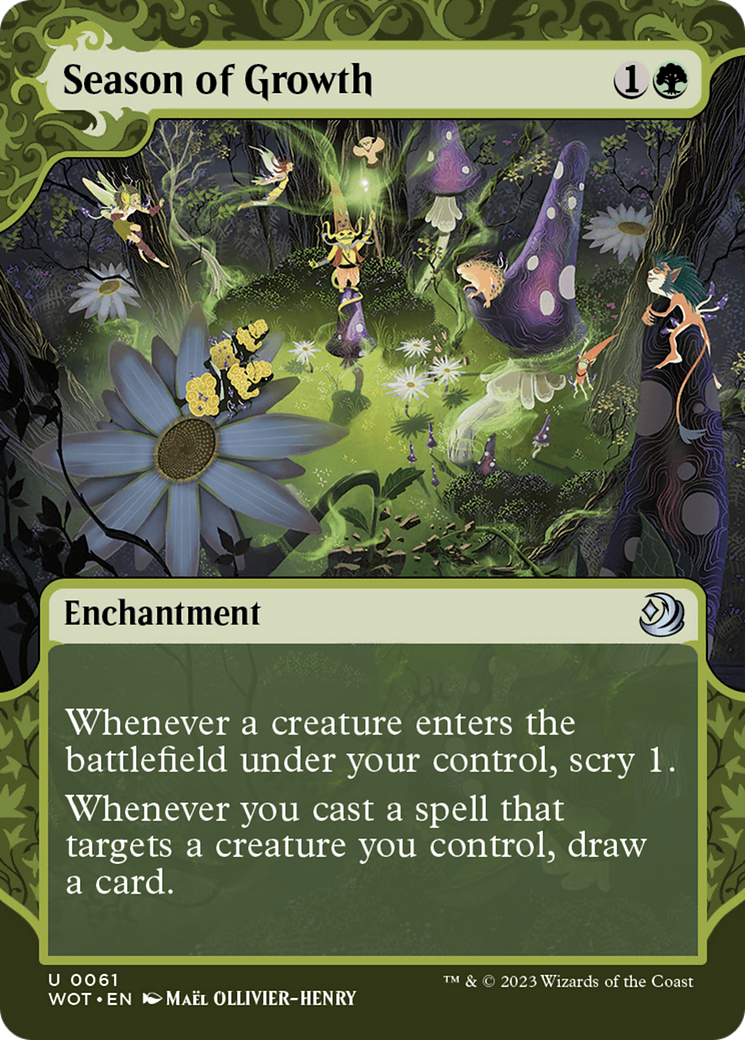 Season of Growth (WOT-061) [Wilds of Eldraine: Enchanting Tales]: (Showcase) (Borderless)