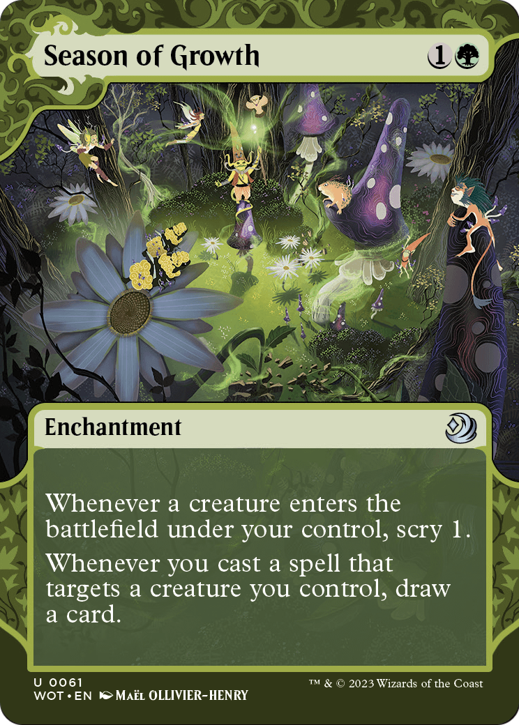 Season of Growth (WOT-061) (Showcase) (Borderless) [Wilds of Eldraine: Enchanting Tales]