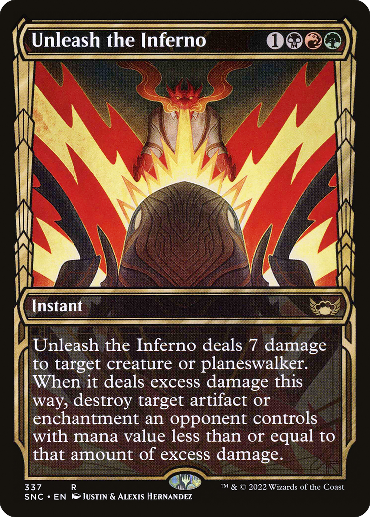 Unleash the Inferno (SNC-337) [Streets of New Capenna]: (Showcase)