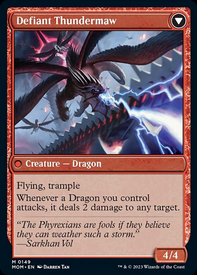 Invasion of Tarkir // Defiant Thundermaw (MOM-149) [March of the Machine] Foil