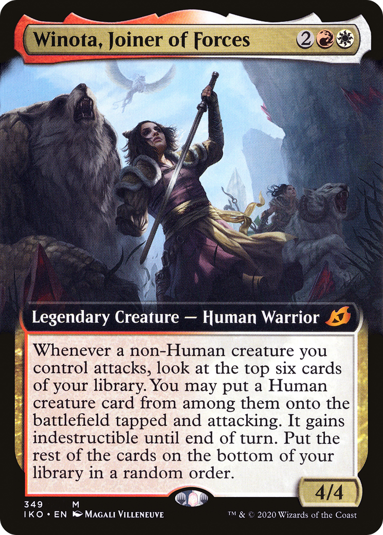 Winota, Joiner of Forces (IKO-349) [Ikoria: Lair of Behemoths]: (Extended Art) Foil