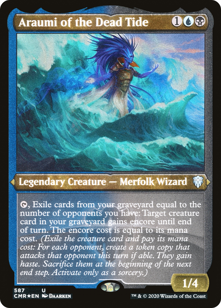 Araumi of the Dead Tide (CMR-587) [Commander Legends] Etched Foil