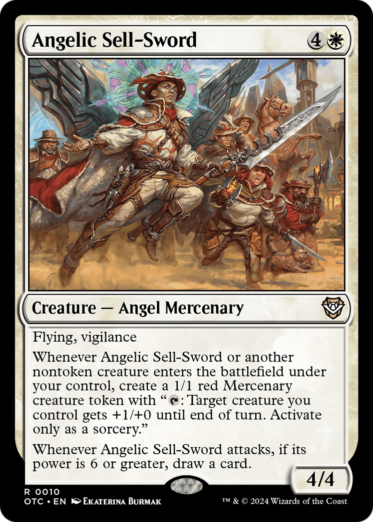 Angelic Sell-Sword (OTC-010) [Outlaws of Thunder Junction Commander]