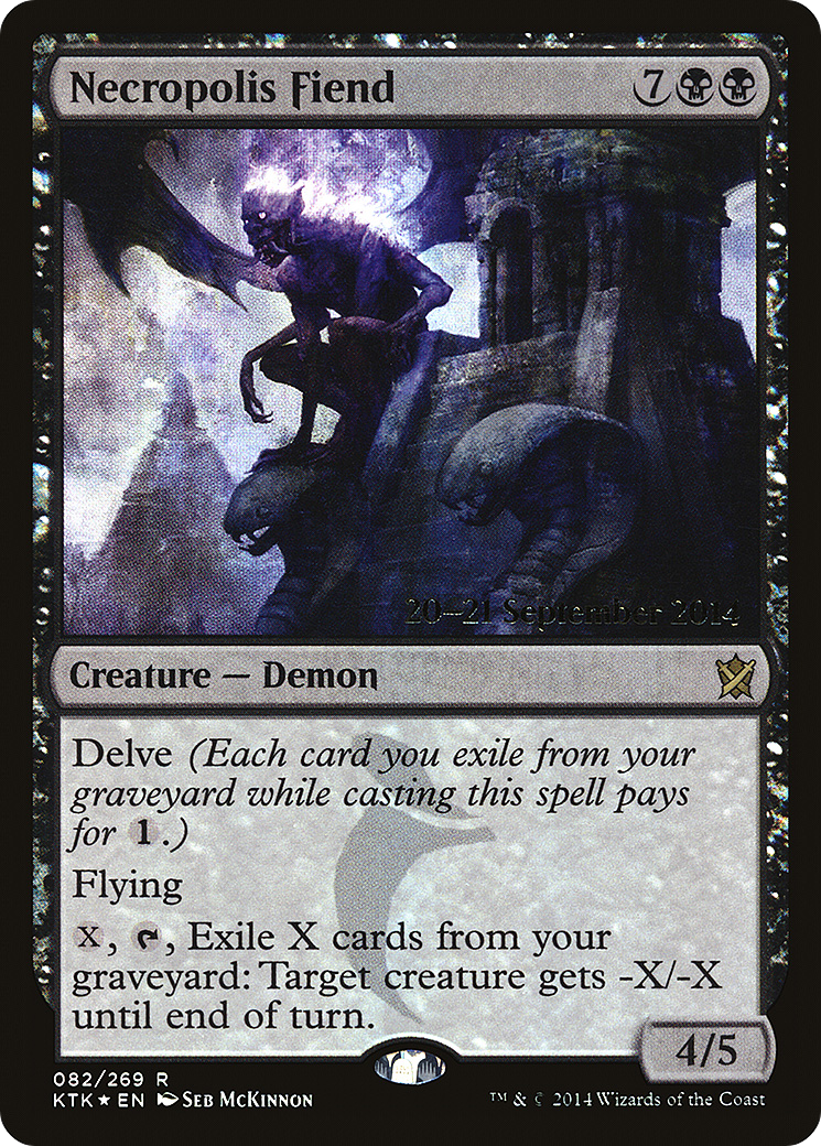 Necropolis Fiend (PRE-82S) [Khans of Tarkir Promos] Foil