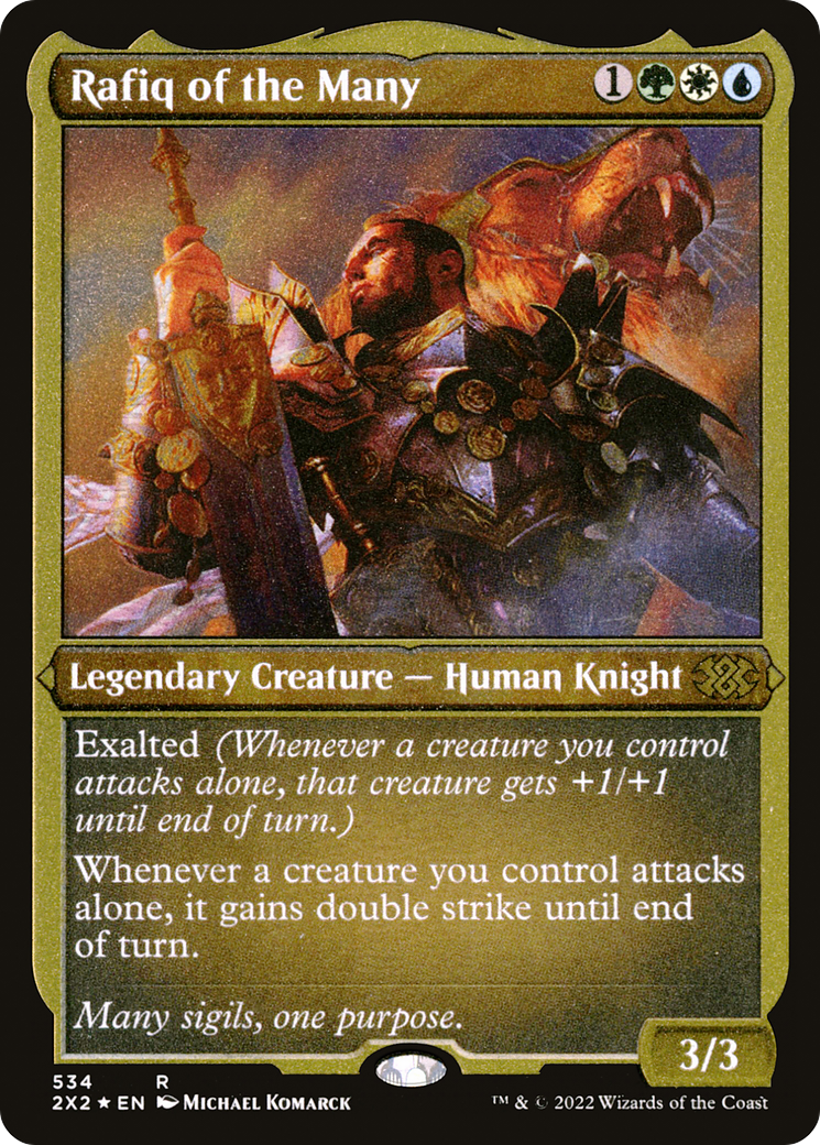 Rafiq of the Many (2X2-534) [Double Masters 2022] Etched Foil