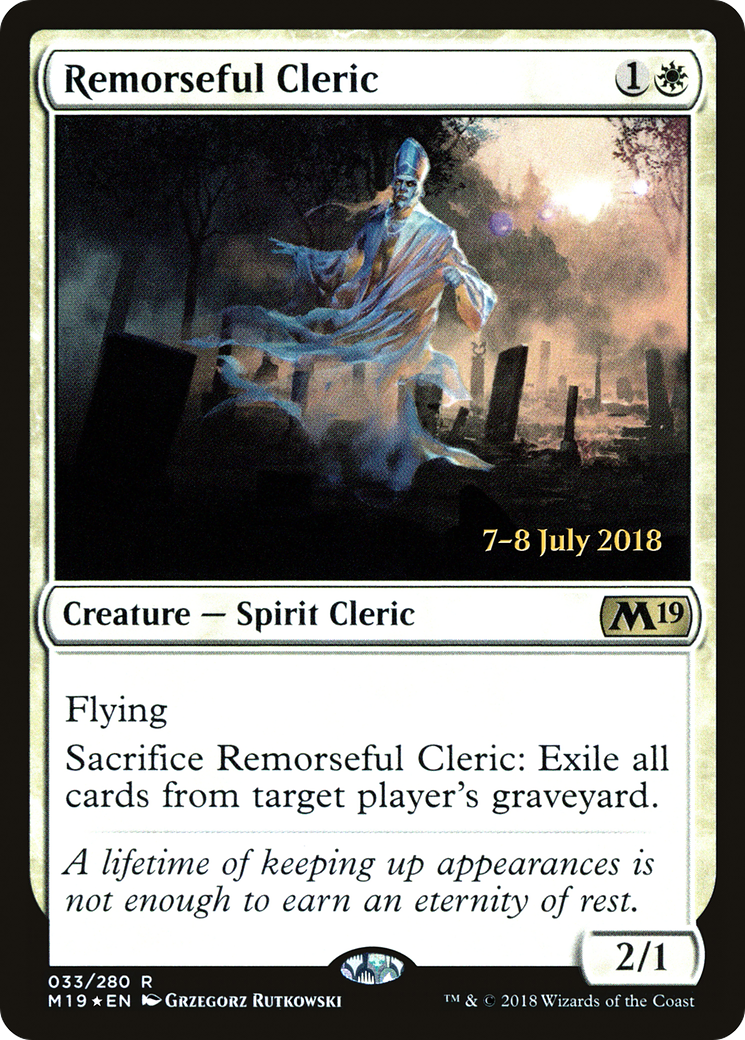 Remorseful Cleric (PRE-33S) [Core Set 2019 Promos] Foil