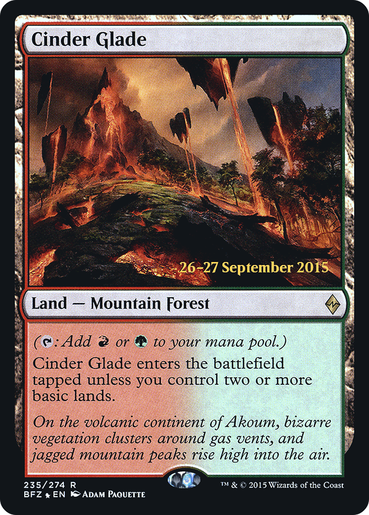 Cinder Glade (PRE-235S) [Battle for Zendikar Promos] Foil