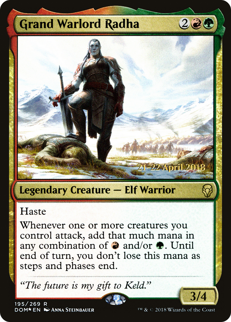 Grand Warlord Radha (PRE-195S) [Dominaria Promos] Foil