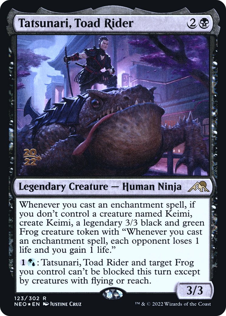 Tatsunari, Toad Rider (PRE-123) [Kamigawa: Neon Dynasty Promos] Foil