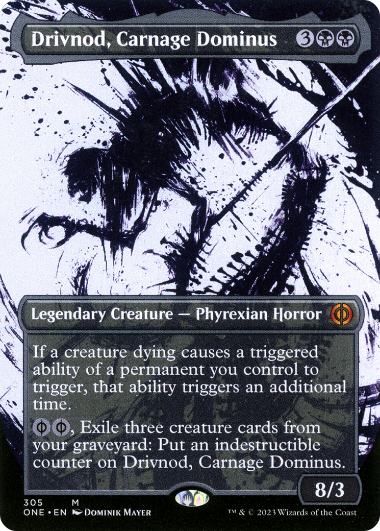 Drivnod, Carnage Dominus (ONE-305) [Phyrexia: All Will Be One]: (Showcase) (Borderless)
