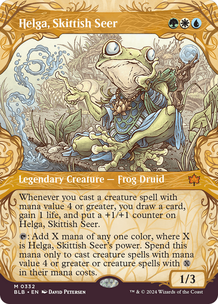 Helga, Skittish Seer (BLB-332) [Bloomburrow]: (Showcase) (Borderless)