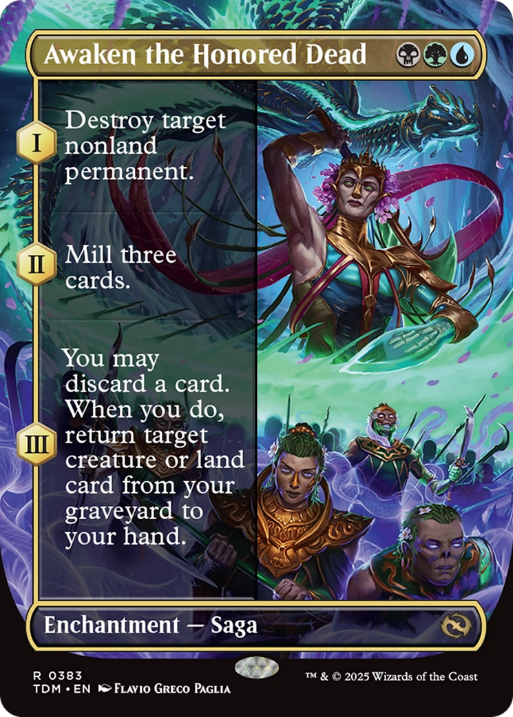 Awaken the Honored Dead (Borderless) (TDM-383) [Tarkir: Dragonstorm] Foil