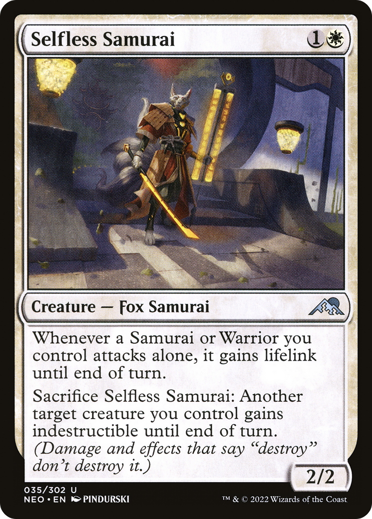 Selfless Samurai (NEO-035) [Kamigawa: Neon Dynasty] Foil