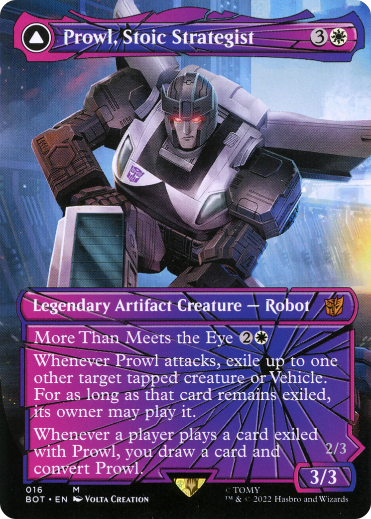 Prowl, Stoic Strategist (Shattered Glass) (BOT-016) (Borderless) [Transformers]