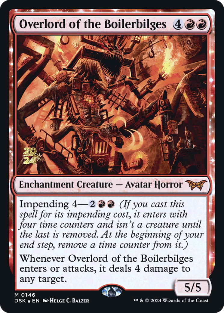 Overlord of the Boilerbilges (PRE-146S) [Duskmourn: House of Horror Promos]: (enchantment) Foil