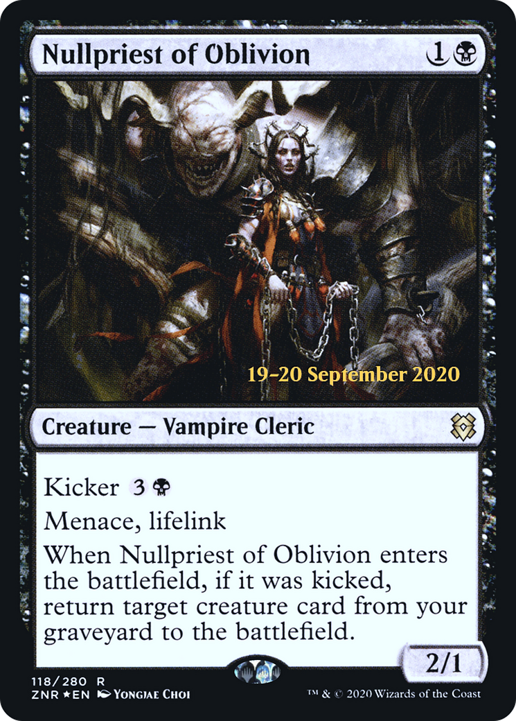 Nullpriest of Oblivion (PRE-118S) [Zendikar Rising Promos] Foil