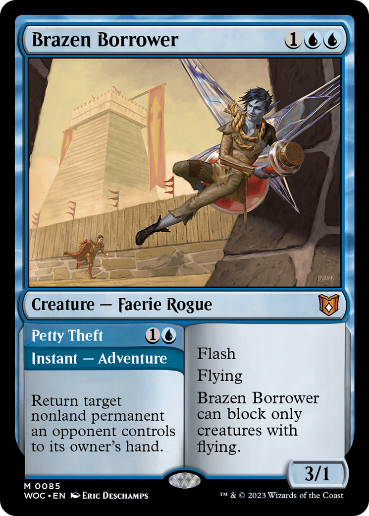 Brazen Borrower // Petty Theft (WOC-085) [Wilds of Eldraine Commander]