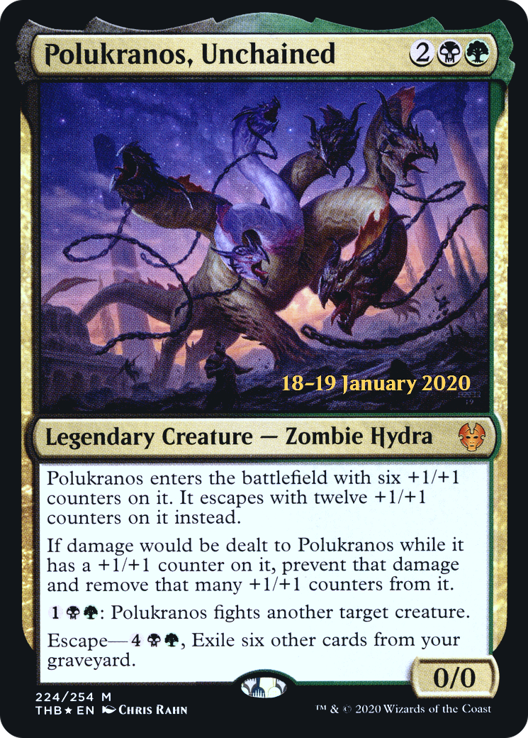Polukranos, Unchained (PRE-224S) [Theros Beyond Death Promos] Foil