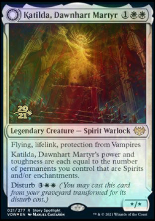 Katilda, Dawnhart Martyr // Katilda's Rising Dawn (PRE-21S) [Innistrad: Crimson Vow Promos]: (Double Faced Transform) Foil