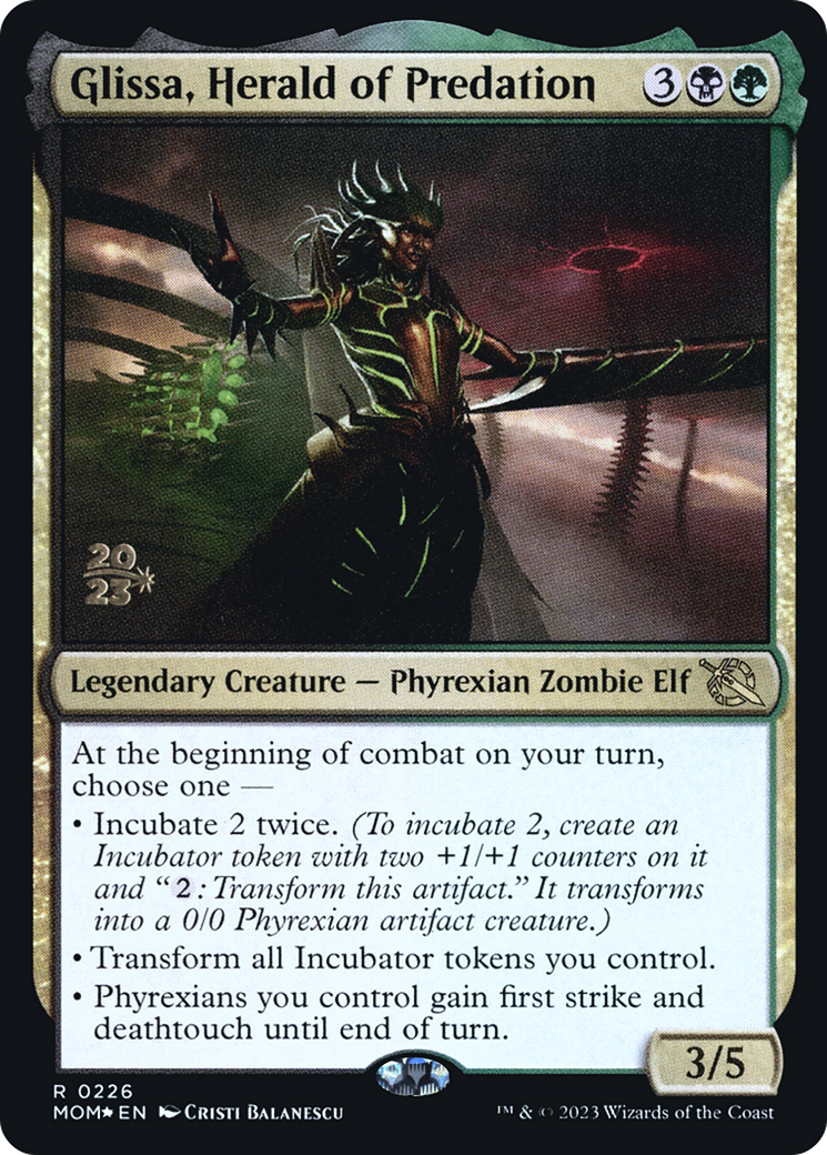 Glissa, Herald of Predation (PRE-226S) [March of the Machine Promos] Foil