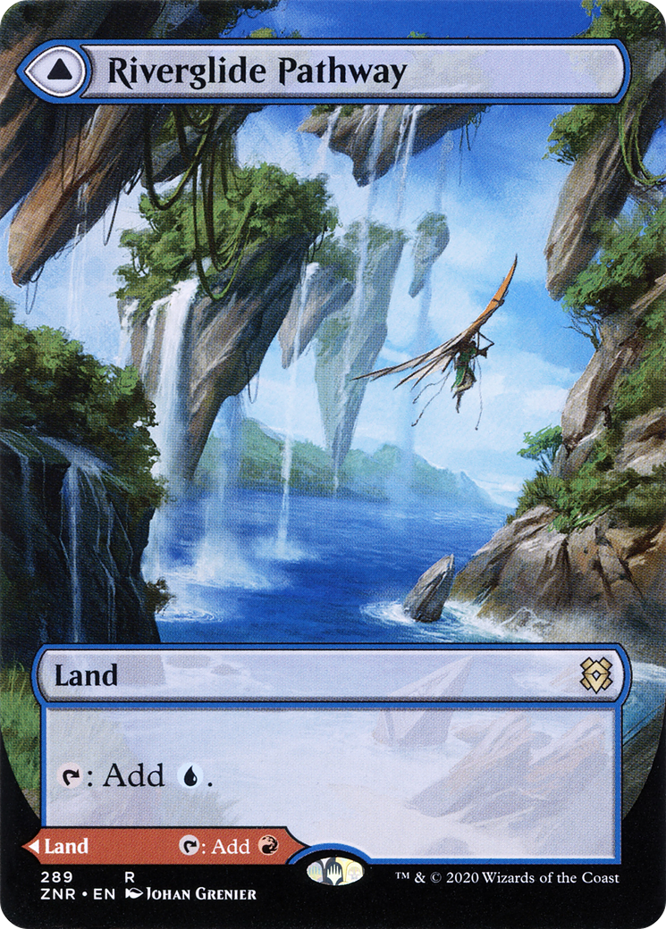 Riverglide Pathway (Borderless) (ZNR-289) (Showcase) (Borderless) [Zendikar Rising]