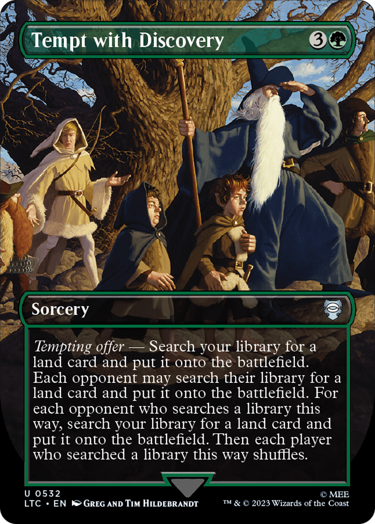 Tempt with Discovery (Borderless) (LTC-532) [Tales of Middle-earth Commander] (Borderless) Foil