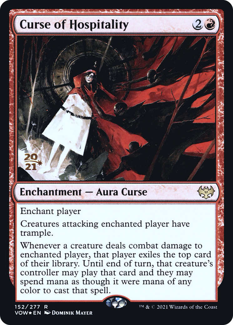 Curse of Hospitality (PRE-152S) [Innistrad: Crimson Vow Promos] Foil