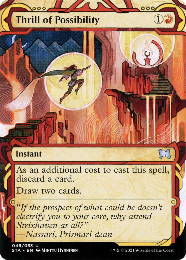 Thrill of Possibility (STA-046) (Showcase) (Borderless) [Strixhaven Mystical Archive] Foil