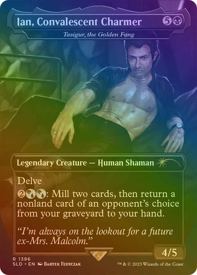 Ian, Convalescent Charmer - Tasigur, the Golden Fang (Rainbow Foil) (SLD-1396★) (Borderless) [Secret Lair Drop] Foil
