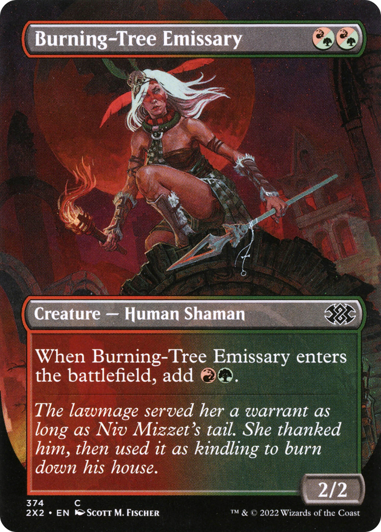 Burning-Tree Emissary (2X2-374) [Double Masters 2022] (Borderless) Foil