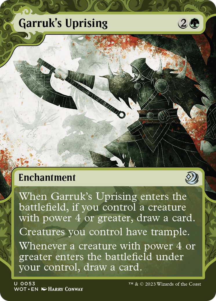 Garruk's Uprising (WOT-053) [Wilds of Eldraine: Enchanting Tales]: (Showcase) (Borderless) Foil