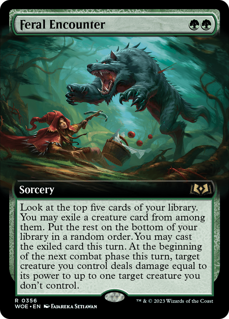 Feral Encounter (WOE-356) [Wilds of Eldraine]: (Extended Art)