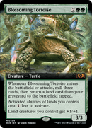Blossoming Tortoise (WOE-354) [Wilds of Eldraine]: (Extended Art) Foil