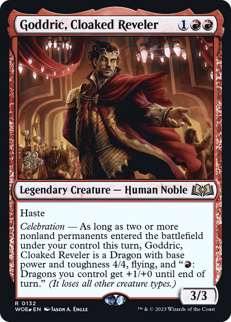 Goddric, Cloaked Reveler (PRE-132S) [Wilds of Eldraine Promos] Foil