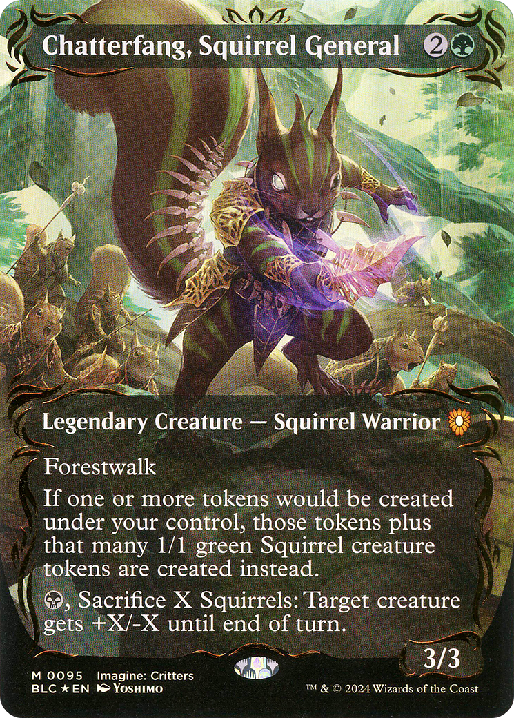 Chatterfang, Squirrel General (BLC-095) [Bloomburrow Commander] (Borderless) Foil