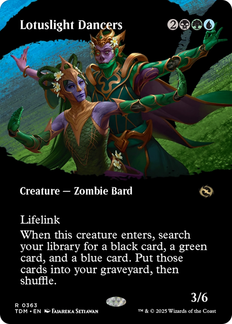 Lotuslight Dancers (TDM-363) [Tarkir: Dragonstorm]: (Showcase) (Borderless) Foil