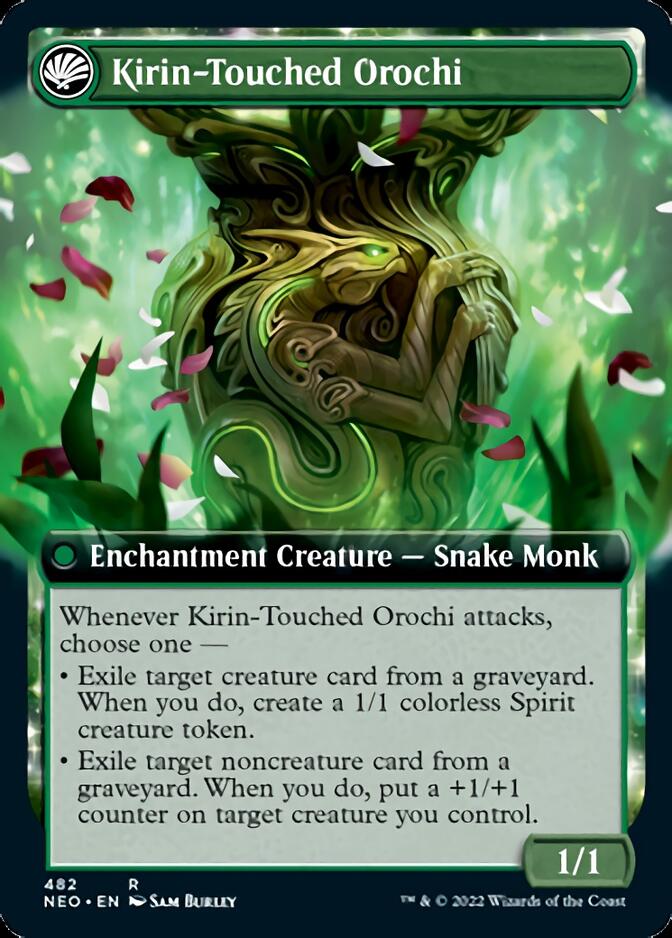 Teachings of the Kirin // Kirin-Touched Orochi (NEO-482) [Kamigawa: Neon Dynasty]: (Extended Art, fandfc, enchantment)
