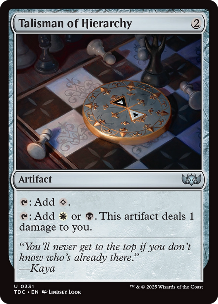 Talisman of Hierarchy (TDC-331) [Commander: Tarkir: Dragonstorm]