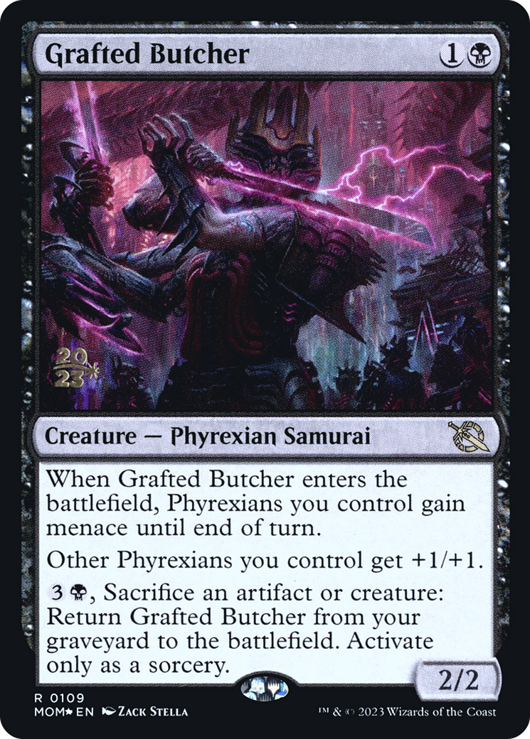 Grafted Butcher (PRE-109S) [March of the Machine Promos] Foil