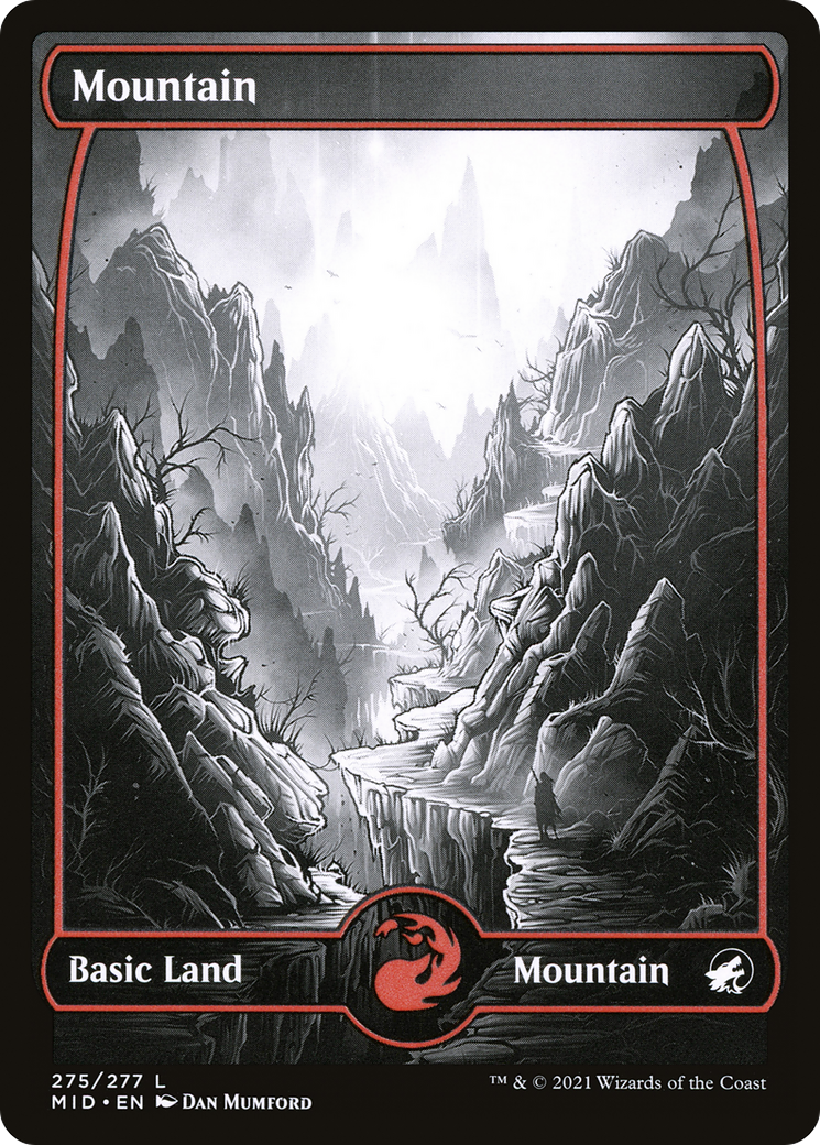Mountain (MID-275) [Innistrad: Midnight Hunt]: (Full Art, Showcase) Foil
