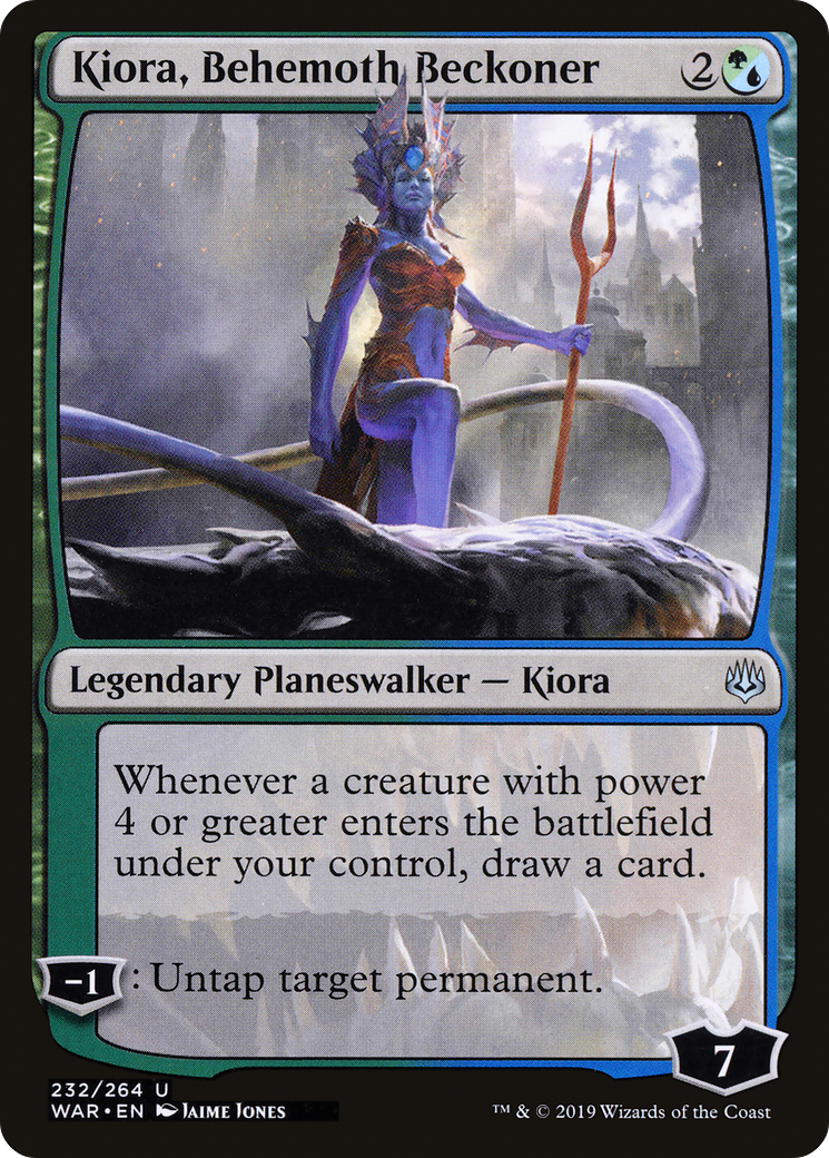 Kiora, Behemoth Beckoner (WAR-232) [War of the Spark] Foil