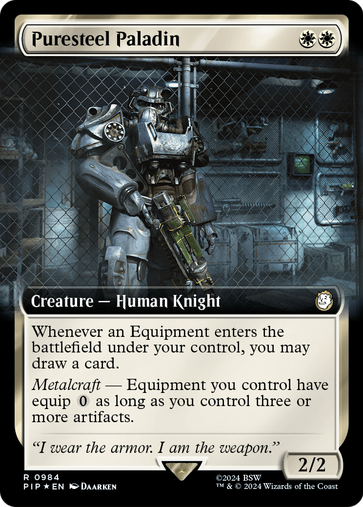 Puresteel Paladin (Extended Art) (Surge Foil) (PIP-984) [Fallout] Foil