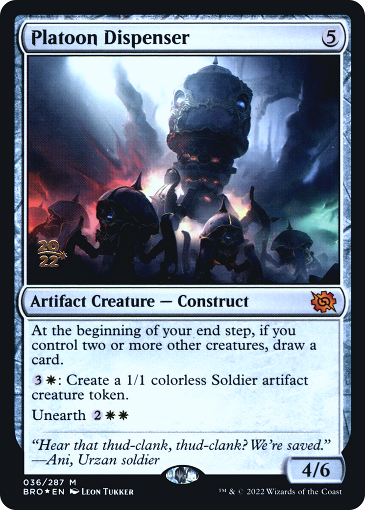 Platoon Dispenser (PRE-036) [The Brothers' War Promos] Foil