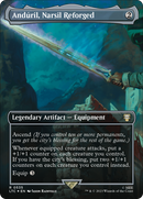 Anduril, Narsil Reforged (Borderless) (Surge Foil) (LTC-535) [Tales of Middle-earth Commander] (Borderless) Foil
