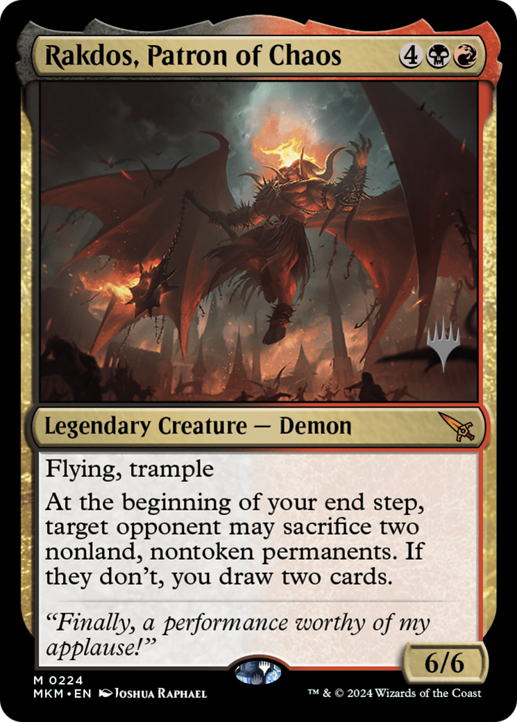 Rakdos, Patron of Chaos (PPMKM-224) [Promo Pack: Murders at Karlov Manor Promos]