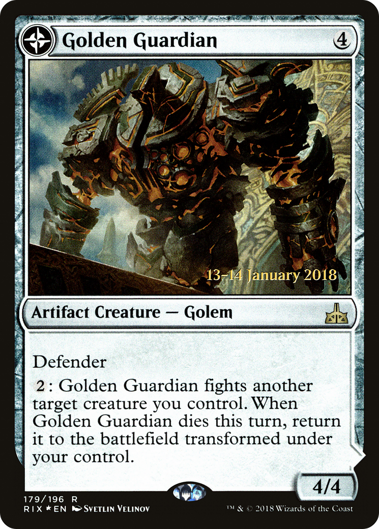 Golden Guardian (PRE-179S) [Rivals of Ixalan Promos] Foil