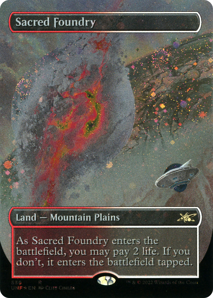 Sacred Foundry (Borderless) (Galaxy Foil) (UNF-536) [Unfinity] Foil