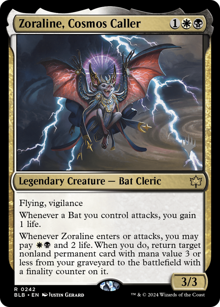 Zoraline, Cosmos Caller (PPBLB-242P) [Bloomburrow Promos] Foil