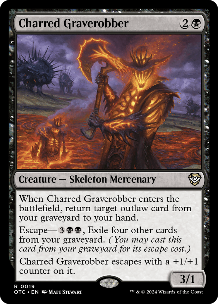 Charred Graverobber (OTC-019) [Outlaws of Thunder Junction Commander]