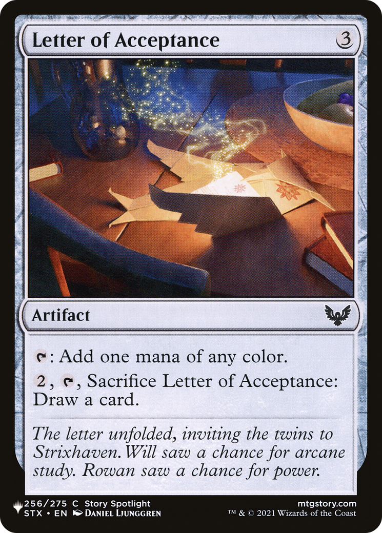Letter of Acceptance (LIST-STX-256) [The List]